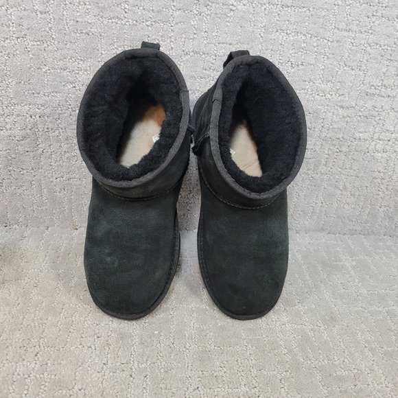 UGG Classic Mini II Women's Size 5 Black Suede Slip On Ankle Boot - Picture 6 of 10